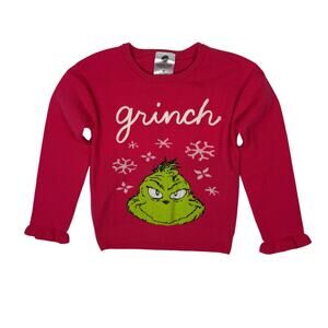 The Grinch Girls Pink Holiday Sweater 5T Dr. Seuss